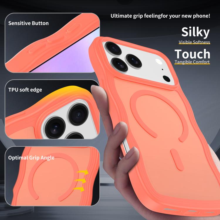 For iPhone 17 Pro Skin Feel Wave Texture MagSafe Phone Case