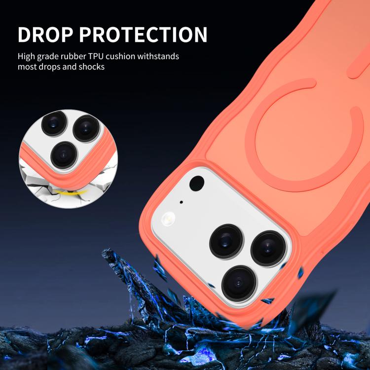 For iPhone 17 Pro Skin Feel Wave Texture MagSafe Phone Case