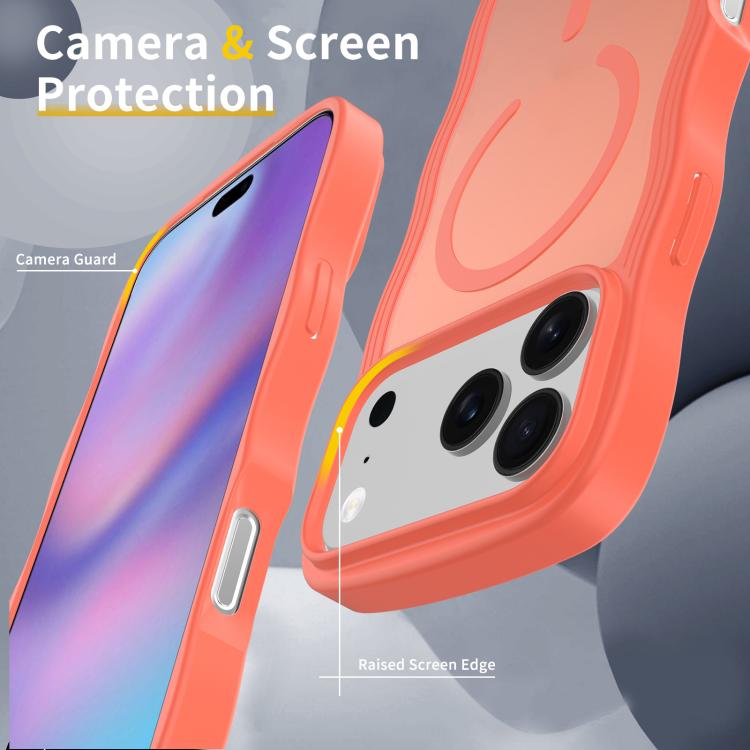 For iPhone 17 Pro Skin Feel Wave Texture MagSafe Phone Case