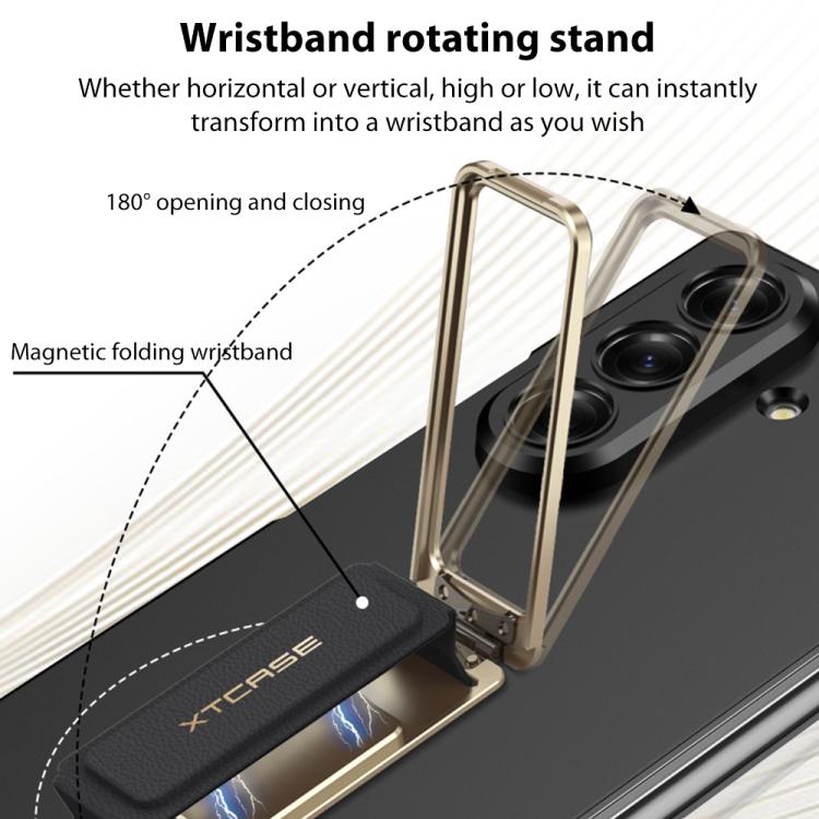 For Samsung Galaxy Z Fold7 5G GKK Integrated Ultra-thin Full Cover Wristband Phone Case with Rotating Bracket