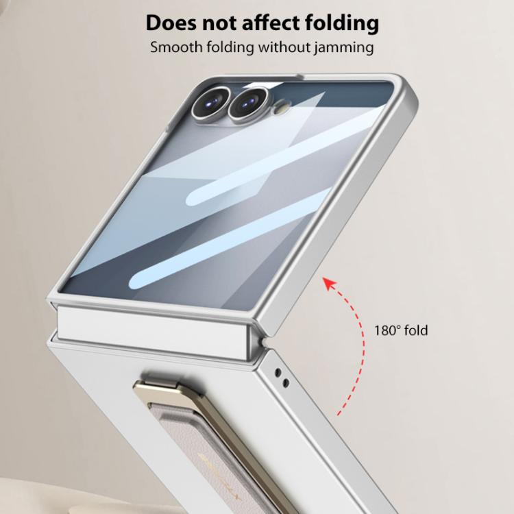 For Samsung Galaxy Z Flip7 5G GKK Integrated Ultra-thin Full Cover Wristband Phone Case with Rotating Bracket