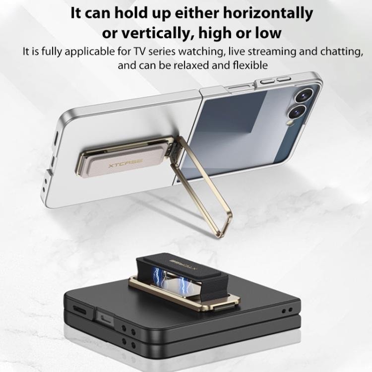 For Samsung Galaxy Z Flip7 5G GKK Integrated Ultra-thin Full Cover Wristband Phone Case with Rotating Bracket