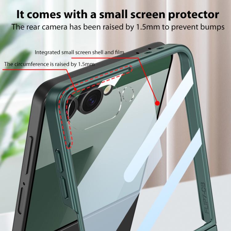 For Samsung Galaxy Z Flip7 5G GKK Integrated Ultra-thin Full Cover Wristband Phone Case with Rotating Bracket