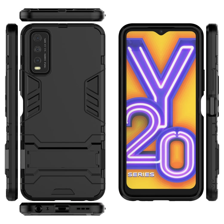 For Vivo Y20 PC + TPU Shockproof Protective Case with Holder