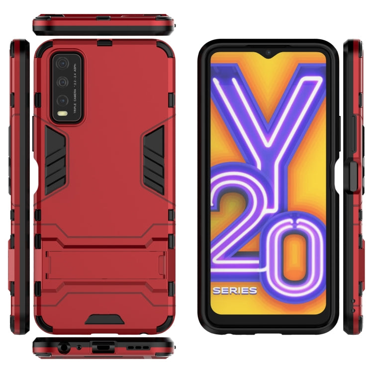 For Vivo Y20 PC + TPU Shockproof Protective Case with Holder