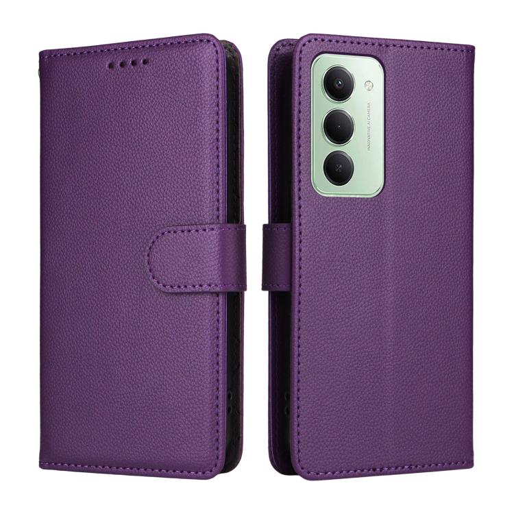 For Redmi 15 5G Global / 15 4G SEA 169.5mm Litchi Texture RFID Blocking 3-Card Wallet Leather Phone Case