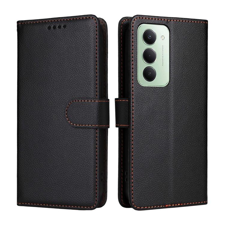 For Redmi 15 5G Global / 15 4G SEA 169.5mm Litchi Texture RFID Blocking 3-Card Wallet Leather Phone Case