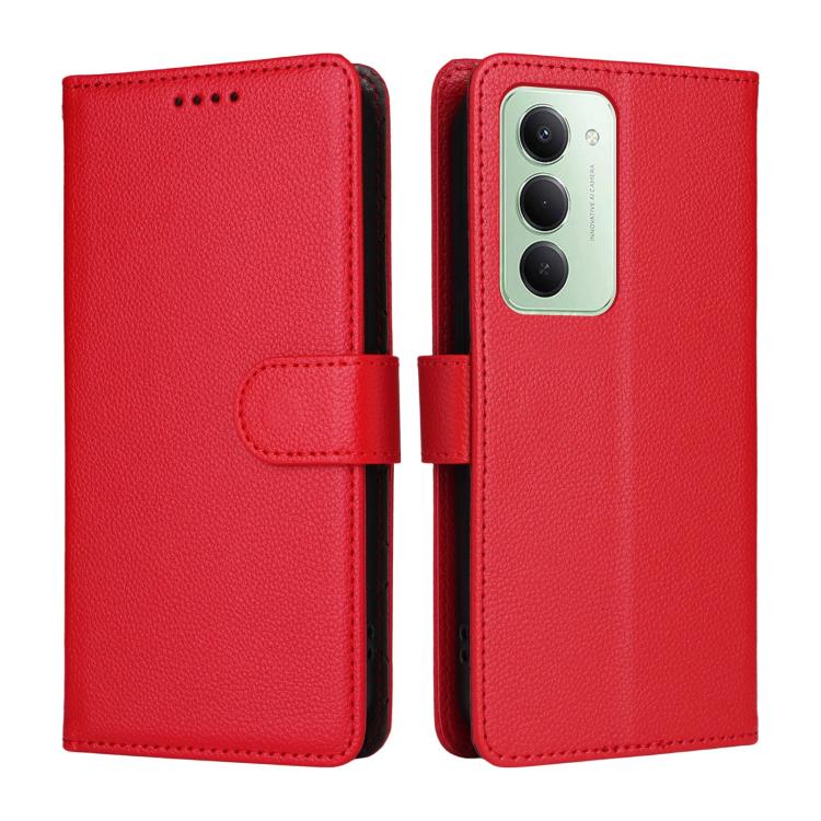 For Redmi 15 5G Global / 15 4G SEA 169.5mm Litchi Texture RFID Blocking 3-Card Wallet Leather Phone Case