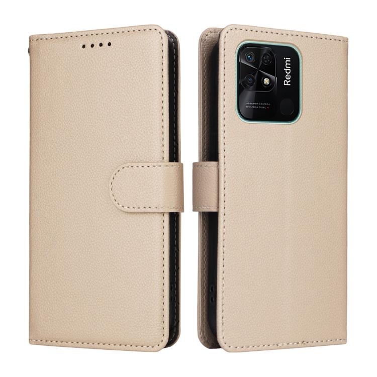 For Redmi 10C / 10 India / 10 Power Litchi Texture RFID Blocking 3-Card Wallet Leather Phone Case