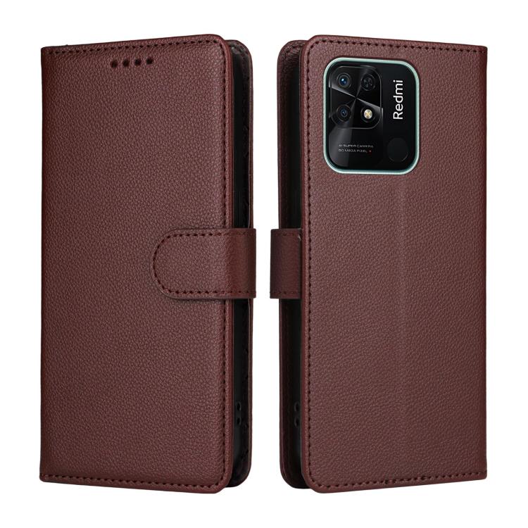 For Redmi 10C / 10 India / 10 Power Litchi Texture RFID Blocking 3-Card Wallet Leather Phone Case