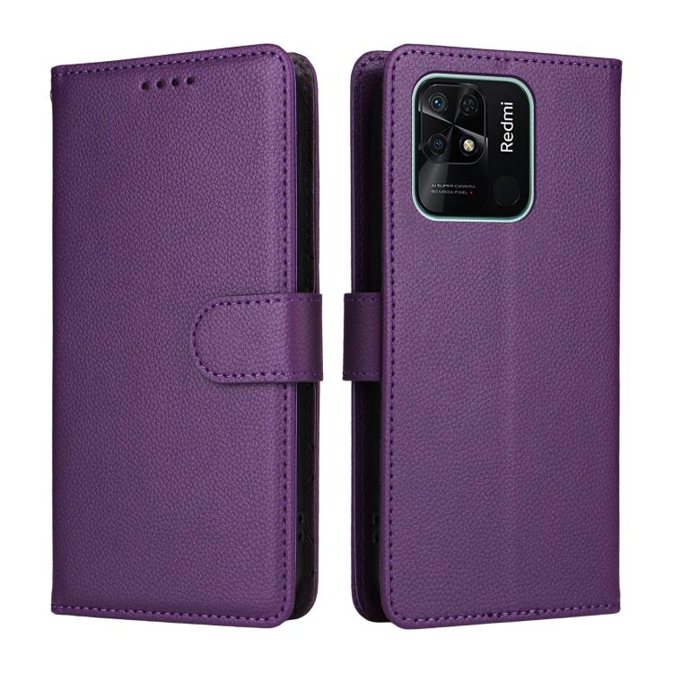 For Redmi 10C / 10 India / 10 Power Litchi Texture RFID Blocking 3-Card Wallet Leather Phone Case