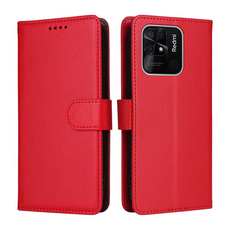 For Redmi 10C / 10 India / 10 Power Litchi Texture RFID Blocking 3-Card Wallet Leather Phone Case