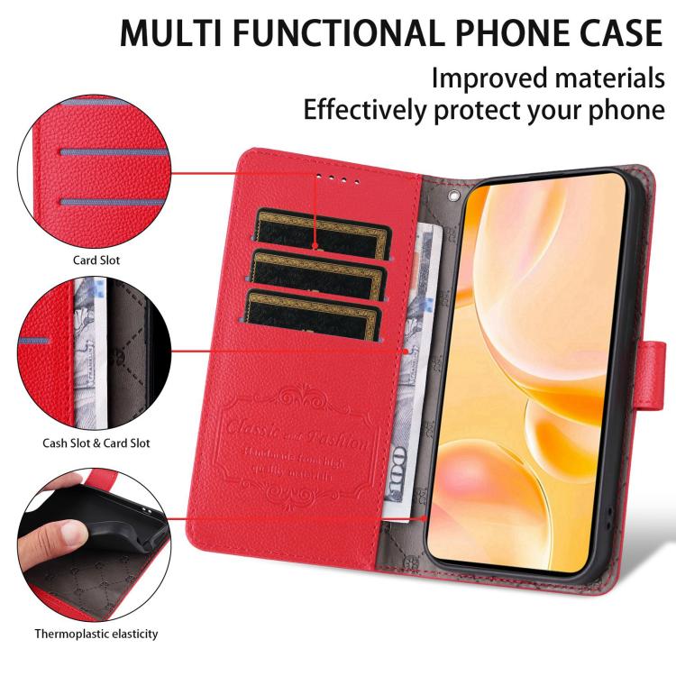 For Redmi 12C / 11A / Poco C55 Litchi Texture RFID Blocking 3-Card Wallet Leather Phone Case