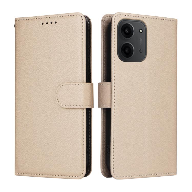For Redmi 15C 5G / 4G EU 173mm Litchi Texture RFID Blocking 3-Card Wallet Leather Phone Case