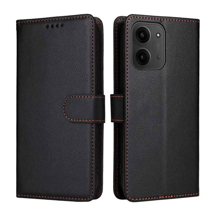 For Redmi 15C 5G / 4G EU 173mm Litchi Texture RFID Blocking 3-Card Wallet Leather Phone Case