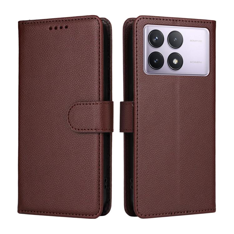 For Redmi K70 / K70 Pro / Poco F6 Pro Litchi Texture RFID Blocking 3-Card Wallet Leather Phone Case
