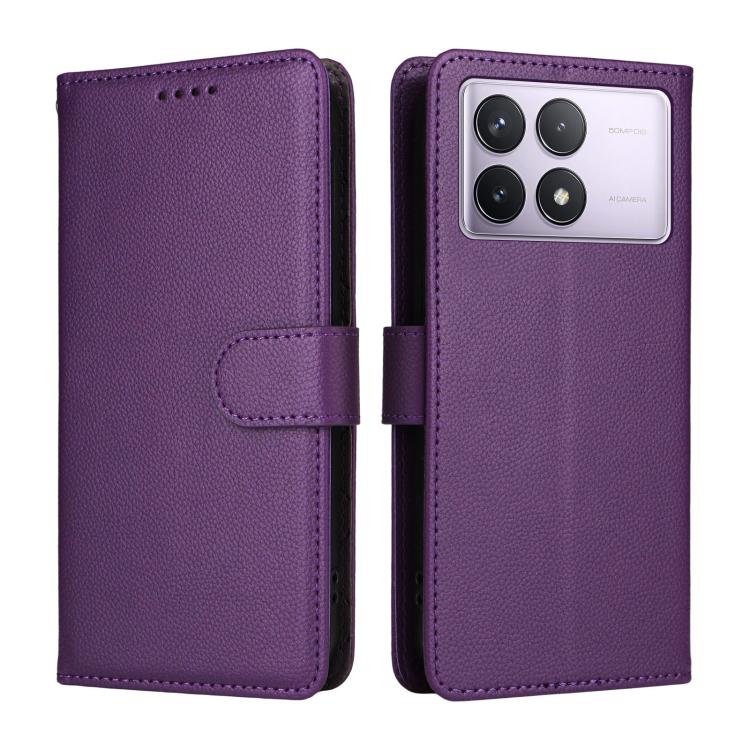 For Redmi K70 / K70 Pro / Poco F6 Pro Litchi Texture RFID Blocking 3-Card Wallet Leather Phone Case
