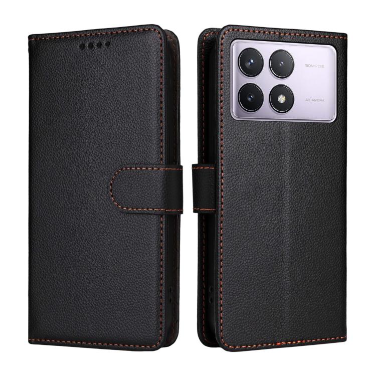 For Redmi K70 / K70 Pro / Poco F6 Pro Litchi Texture RFID Blocking 3-Card Wallet Leather Phone Case