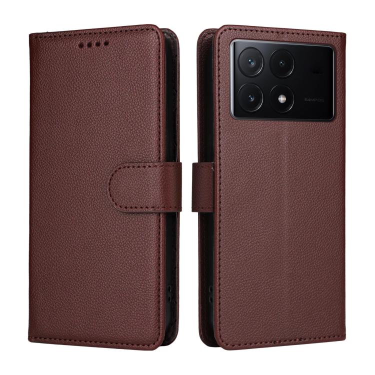 For Redmi K70E Litchi Texture RFID Blocking 3-Card Wallet Leather Phone Case