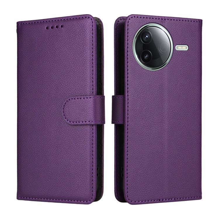 For Redmi K80 / Poco F7 Pro Litchi Texture RFID Blocking 3-Card Wallet Leather Phone Case