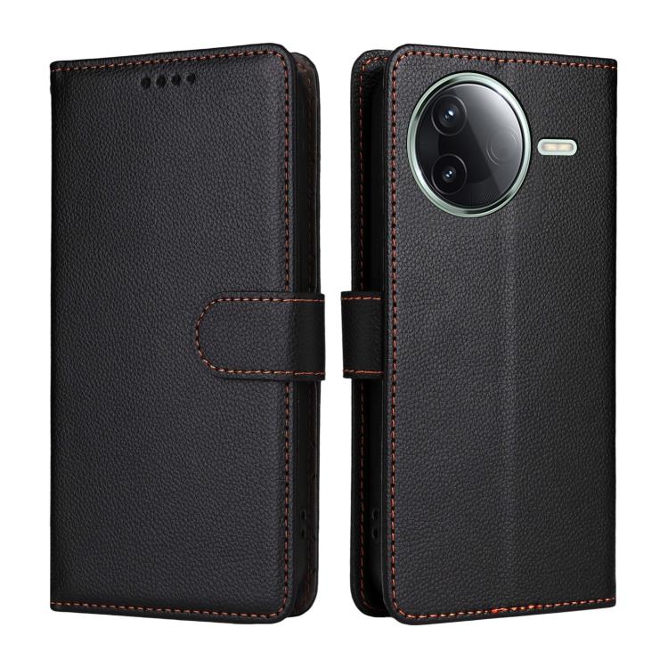 For Redmi K80 / Poco F7 Pro Litchi Texture RFID Blocking 3-Card Wallet Leather Phone Case