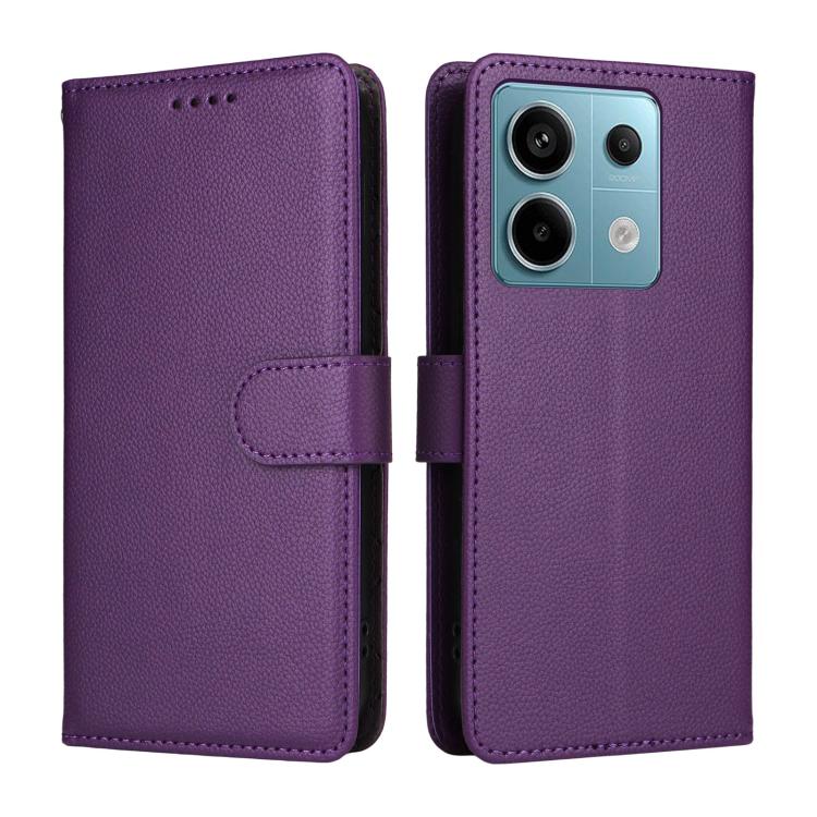 For Redmi Note 13 Pro 5G / Poco X6 5G Litchi Texture RFID Blocking 3-Card Wallet Leather Phone Case