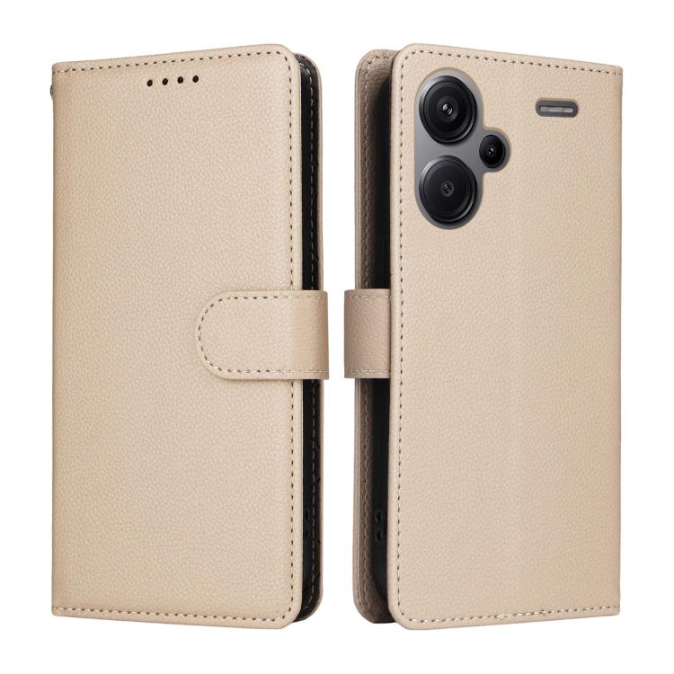 For Redmi Note 13 Pro+ 5G Litchi Texture RFID Blocking 3-Card Wallet Leather Phone Case
