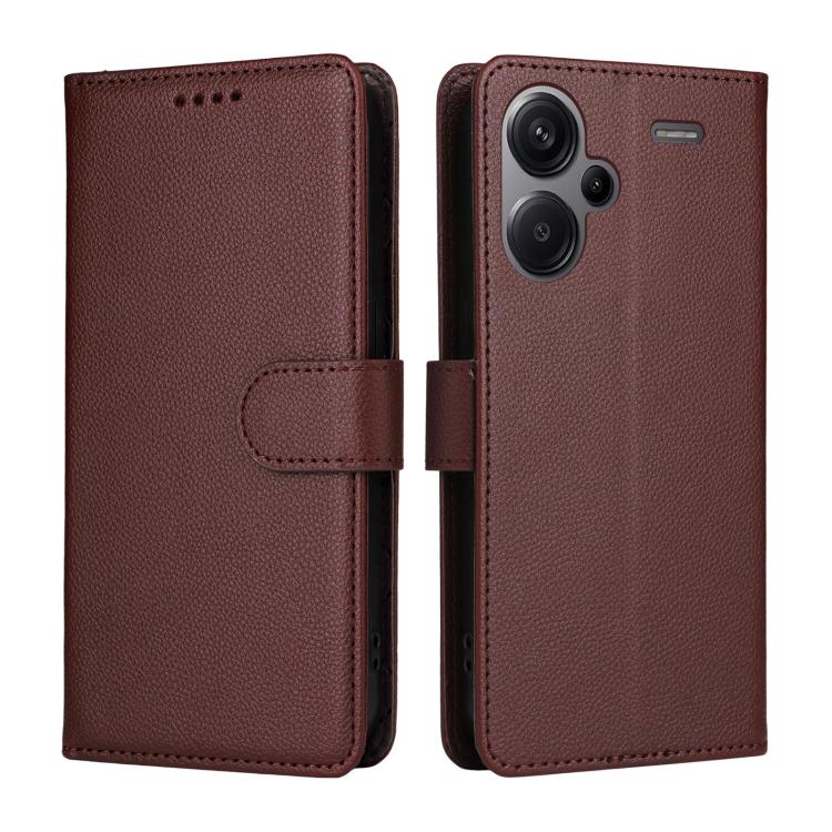 For Redmi Note 13 Pro+ 5G Litchi Texture RFID Blocking 3-Card Wallet Leather Phone Case