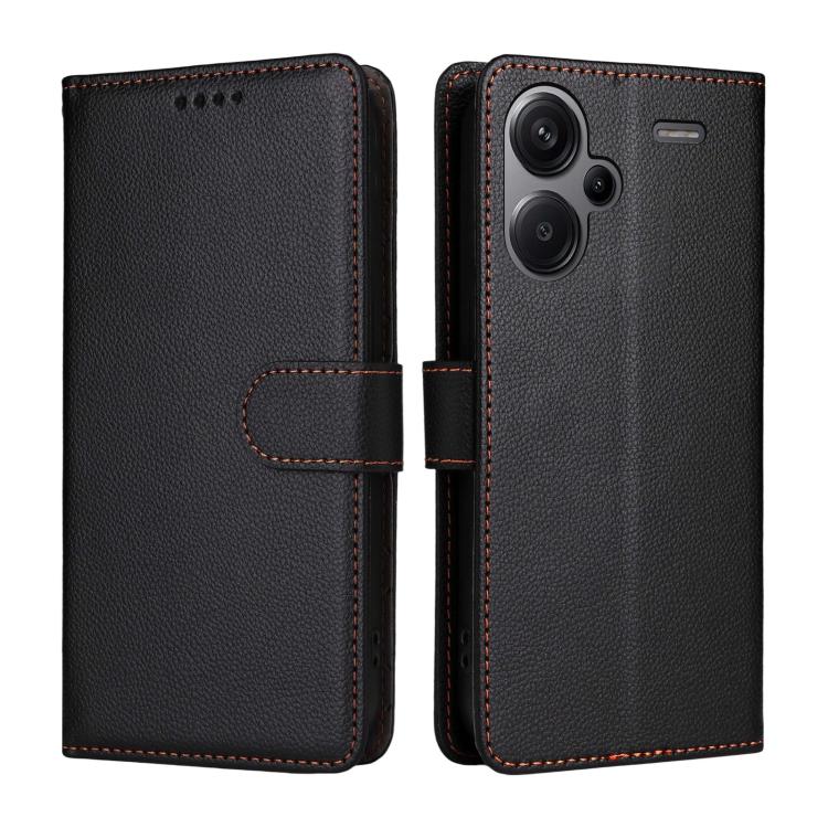 For Redmi Note 13 Pro+ 5G Litchi Texture RFID Blocking 3-Card Wallet Leather Phone Case
