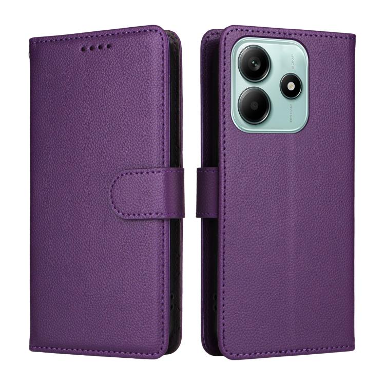 For Redmi Note 14 5G / Poco M7 Pro 5G Litchi Texture RFID Blocking 3-Card Wallet Leather Phone Case