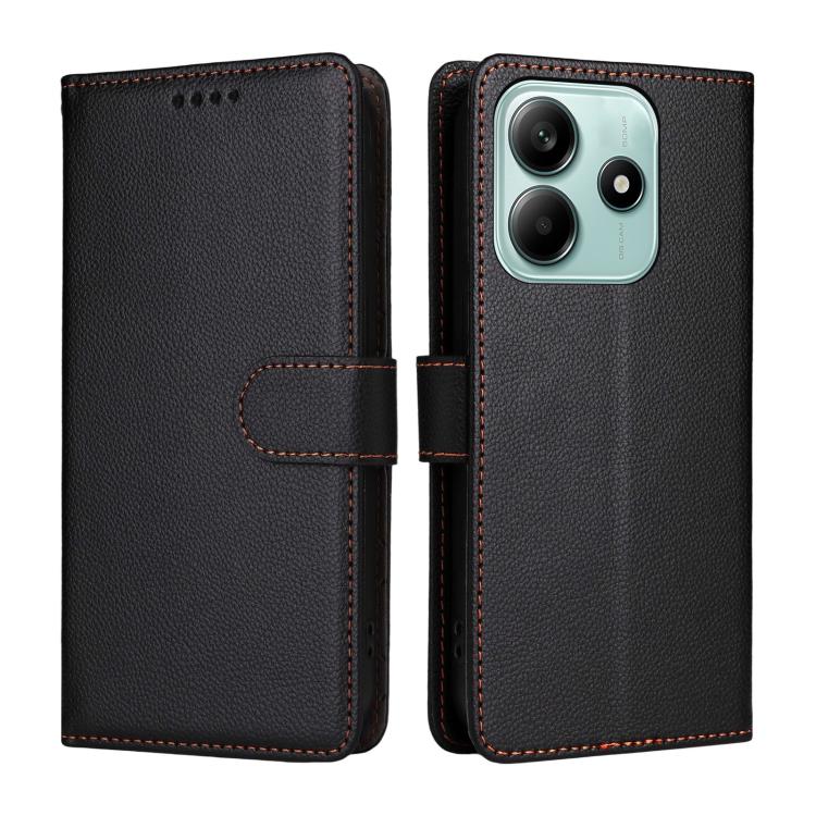 For Redmi Note 14 5G / Poco M7 Pro 5G Litchi Texture RFID Blocking 3-Card Wallet Leather Phone Case