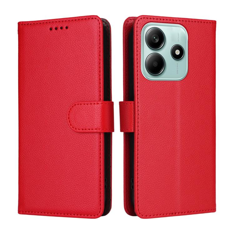 For Redmi Note 14 5G / Poco M7 Pro 5G Litchi Texture RFID Blocking 3-Card Wallet Leather Phone Case