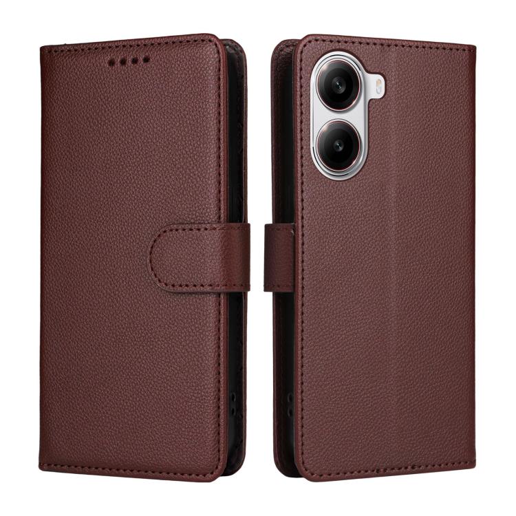 For Redmi Turbo 4 5G / Poco X7 Pro 5G Litchi Texture RFID Blocking 3-Card Wallet Leather Phone Case