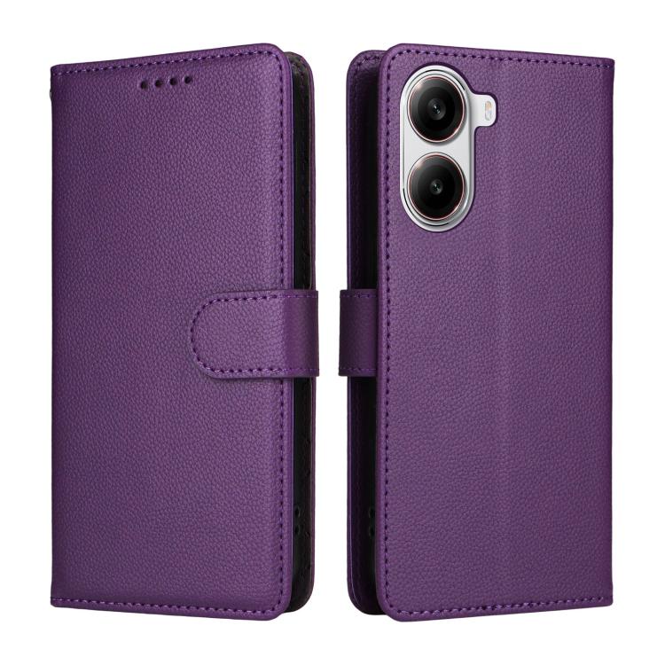 For Redmi Turbo 4 5G / Poco X7 Pro 5G Litchi Texture RFID Blocking 3-Card Wallet Leather Phone Case