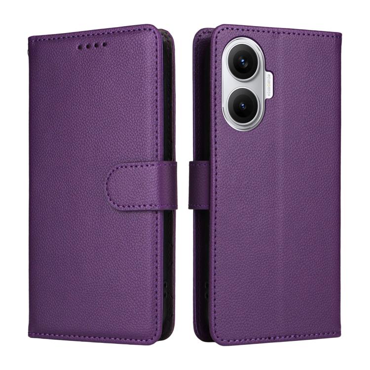 For Redmi Turbo 4 Pro 5G / Poco F7 5G Litchi Texture RFID Blocking 3-Card Wallet Leather Phone Case
