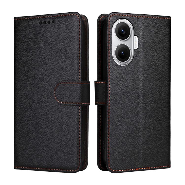 For Redmi Turbo 4 Pro 5G / Poco F7 5G Litchi Texture RFID Blocking 3-Card Wallet Leather Phone Case
