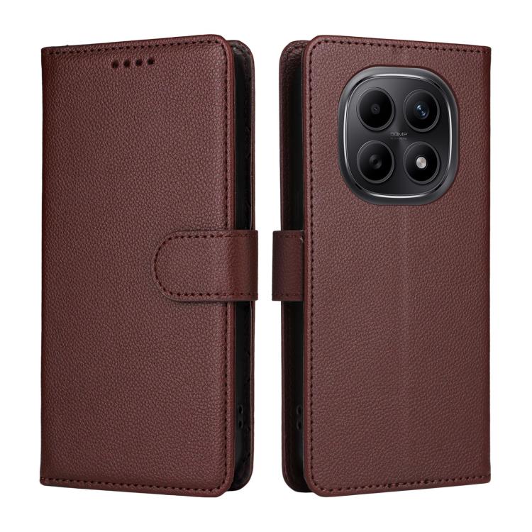 For Redmi Note 15 4G / 5G Global 164mm Litchi Texture RFID Blocking 3-Card Wallet Leather Phone Case