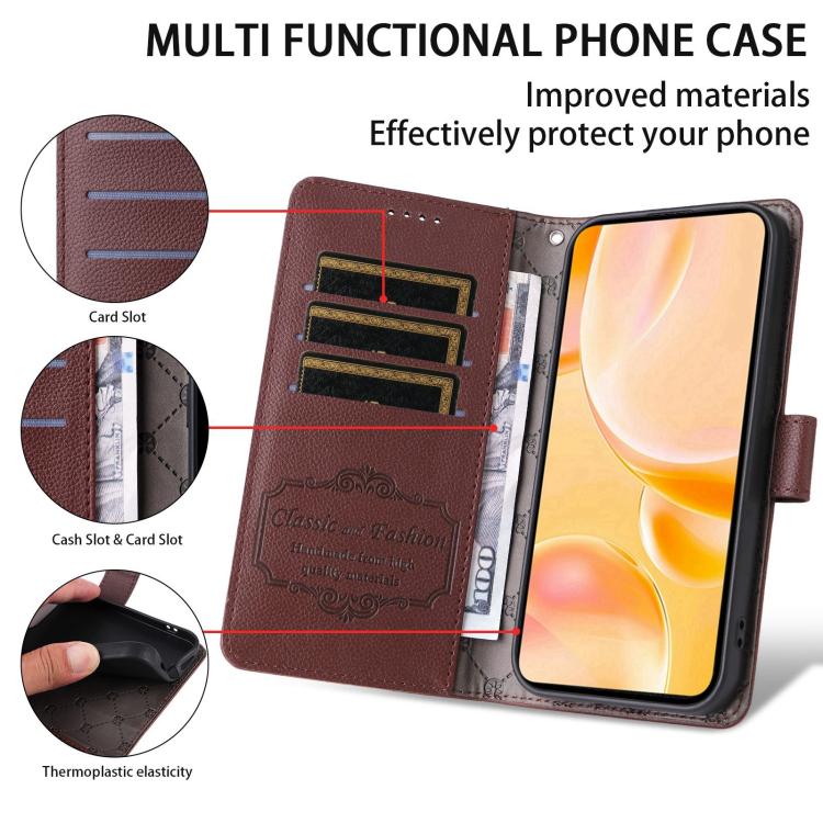 For Redmi Note 15 4G / 5G Global 164mm Litchi Texture RFID Blocking 3-Card Wallet Leather Phone Case