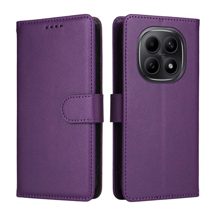For Redmi Note 15 4G / 5G Global 164mm Litchi Texture RFID Blocking 3-Card Wallet Leather Phone Case