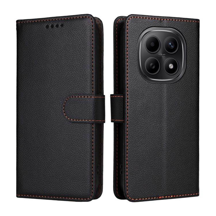 For Redmi Note 15 4G / 5G Global 164mm Litchi Texture RFID Blocking 3-Card Wallet Leather Phone Case
