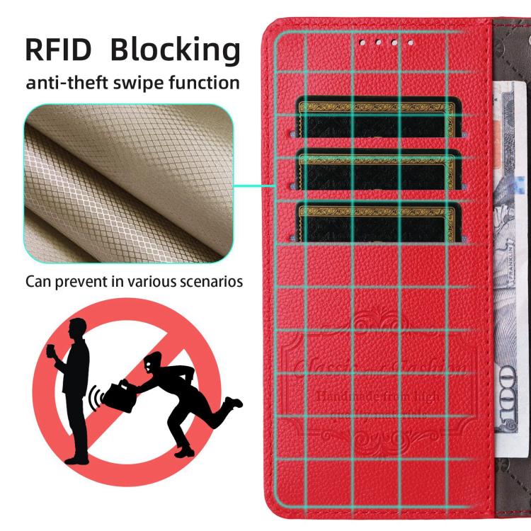For Redmi Note 15 4G / 5G Global 164mm Litchi Texture RFID Blocking 3-Card Wallet Leather Phone Case