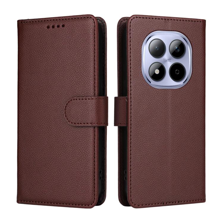 For Redmi Note 15 Pro 5G Global 163.6mm Litchi Texture RFID Blocking 3-Card Wallet Leather Phone Case