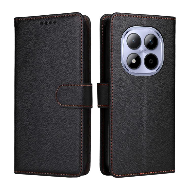 For Redmi Note 15 Pro 5G Global 163.6mm Litchi Texture RFID Blocking 3-Card Wallet Leather Phone Case