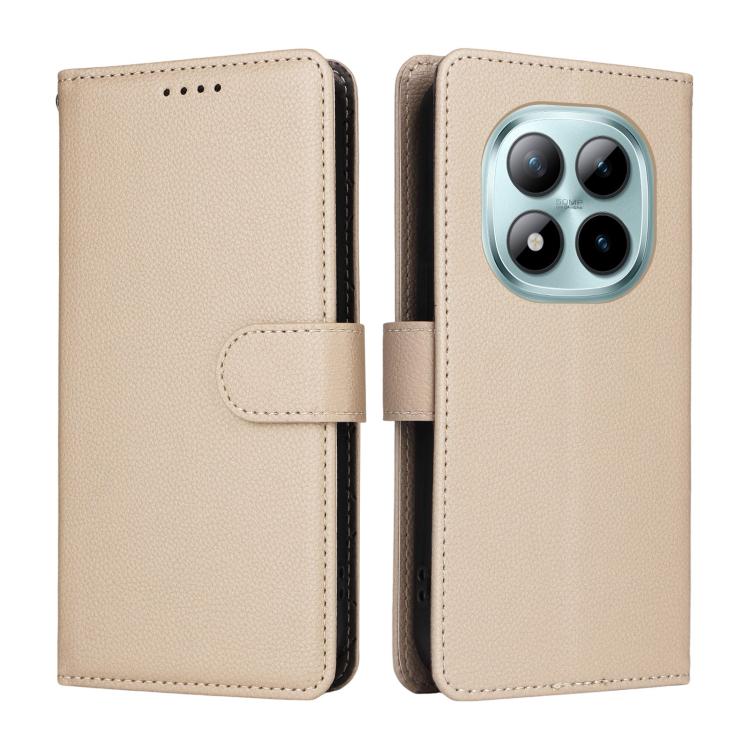 For Redmi Note 15 Pro+ 5G Global 163.3mm Litchi Texture RFID Blocking 3-Card Wallet Leather Phone Case