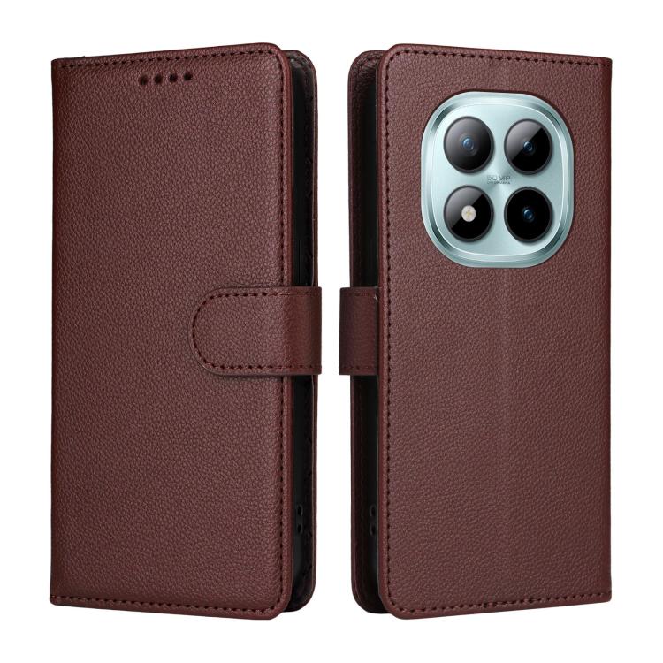 For Redmi Note 15 Pro+ 5G Global 163.3mm Litchi Texture RFID Blocking 3-Card Wallet Leather Phone Case
