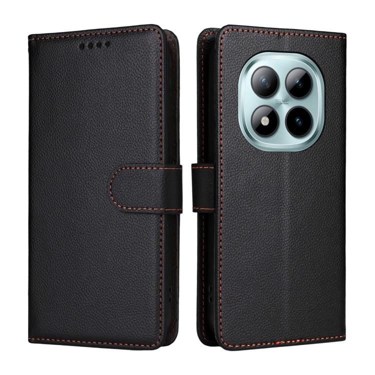 For Redmi Note 15 Pro+ 5G Global 163.3mm Litchi Texture RFID Blocking 3-Card Wallet Leather Phone Case