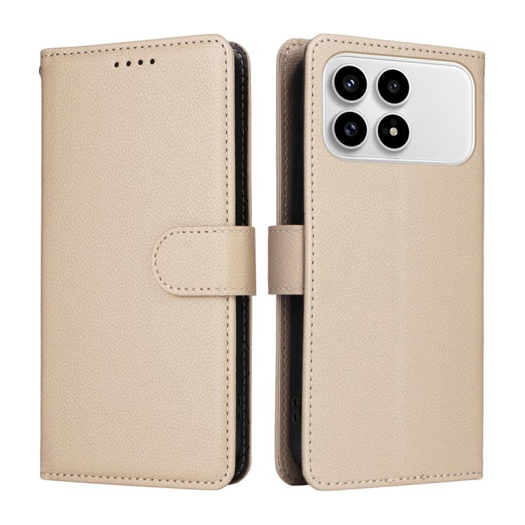 For Redmi K90 / Xiaomi Poco F8 Pro 5G Litchi Texture RFID Blocking 3-Card Wallet Leather Phone Case