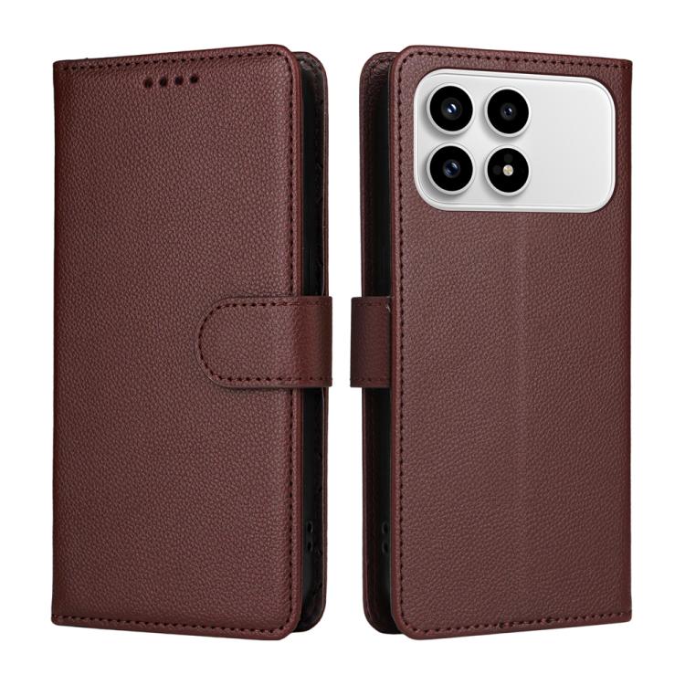 For Redmi K90 / Xiaomi Poco F8 Pro 5G Litchi Texture RFID Blocking 3-Card Wallet Leather Phone Case