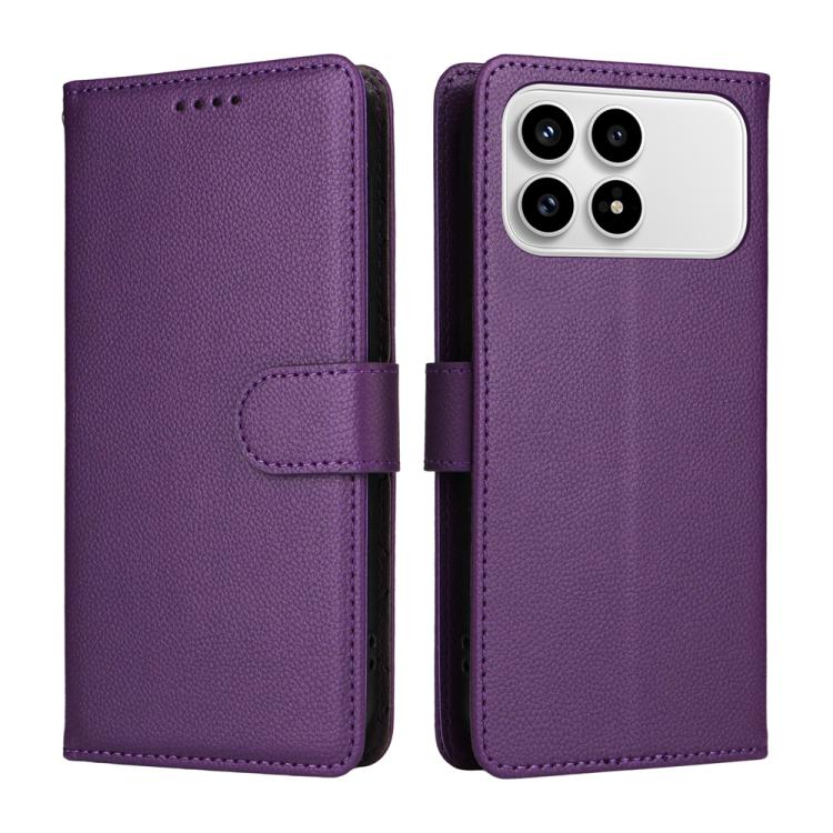 For Redmi K90 / Xiaomi Poco F8 Pro 5G Litchi Texture RFID Blocking 3-Card Wallet Leather Phone Case