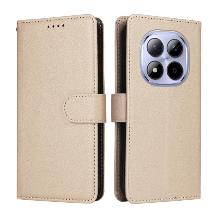 For Redmi Note 15 Pro 4G Global 163.2mm Litchi Texture RFID Blocking 3-Card Wallet Leather Phone Case